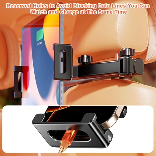 STHIRA® Aluminum Alloy Car Tablet Holder Back Seat Headrest Mount for iPad mini Pro 4-13 Inch 360 Rotation Rear Pillow Phone Clamp Stand