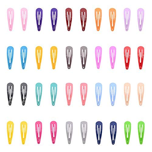 MAYCREATE® 40 Pcs Hair Clips for Girls Kids Metal Snap Barrettes Cute Mini Hair Clips for Baby Girls Candy Color Hair Accessories