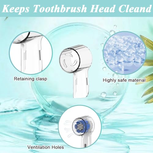 HANNEA® 8PCS Toothbrush Head Dustproof Cover for Oral B iO Series Electric Toothbrush Tip Cover Transparent Plastic Electric Toothbrush Tip Covers Travel Dustproof Electric Toothbrush Tip Covers