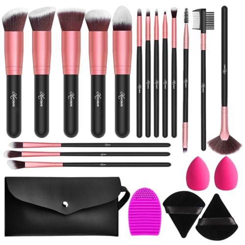 MAYCREATE® Makeup Brush Holder Organizer 360° Rotatable Makeup Brushes Set Drying Rack Brushes Dryer with 28 Slots, Desktop Brush Stand Support Display for Makeup Lovers Artist Paintbrushes - Black