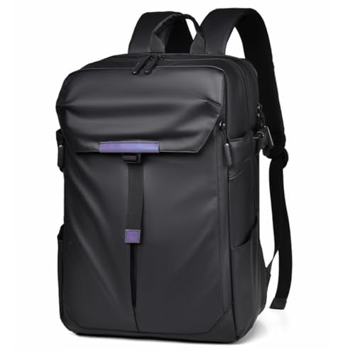 GUSTAVE® Laptop Backpack for Men Fashion PU Leather Backpack Shoulder Backpack for 15.6-Inch Laptop Waterproof Travel Backpack Business Backpack Schoolbag