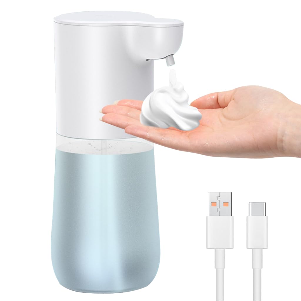 HANNEA Automatic Soap Dispenser for Kitchen and Bathroom with 600ml Tank featuring Motion Sensor & USB Rechargeable Battery