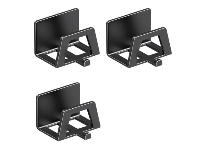 HASTHIP® 3Pcs Wall Hooks Kitchen Utility Organizer Hook Wall Pot Lid Hanger Rack with Hook, Sponge Drain Rack Holder, Carbon Steel Utility Wall Hooks Self-adhesive Wall Organizer Rack Hook