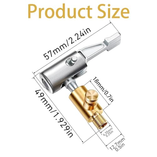 ZIBUYU® Universal Air Pump Nozzle for Inflator Lock On Chuck Tire with Release Valve Car Thread Adapter Portable No Leakage Replacement Hose 3 PCS