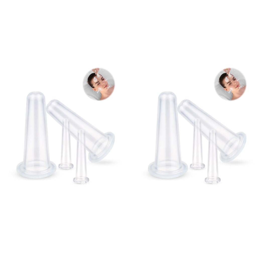ZIBUYU Facial Cupping Set for Face with 12 Silicone Vacuum Cups | Gentle Skin Massage