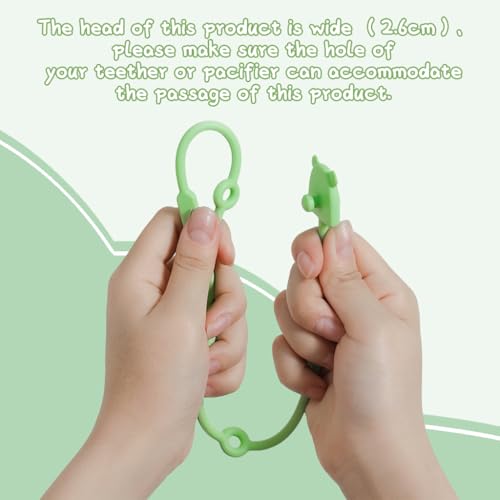 SNOWIE SOFT® 12PCS Baby Pacifier Anti-Lost Straps Easy Tie Up Food Grade Silicone Safe Chain Ties On High Chair Stroller Kawaii Cute Bear Clips Travel Essentials Assorted