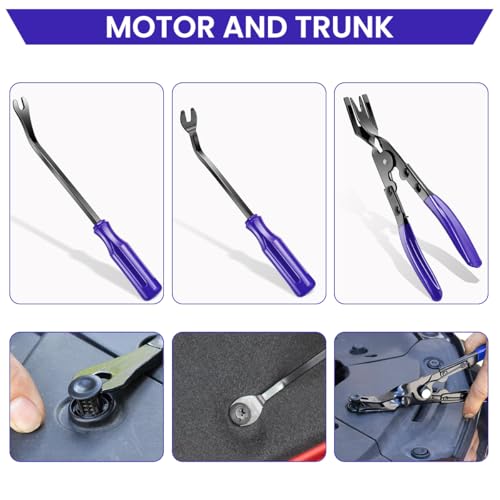 STHIRA® 21PCS Vehicle Pry Tools Trim Removal Panel Bars Fasteners Pullers Multifunctional Poppers Repair for Removing Panels Dashboards Car Stereos