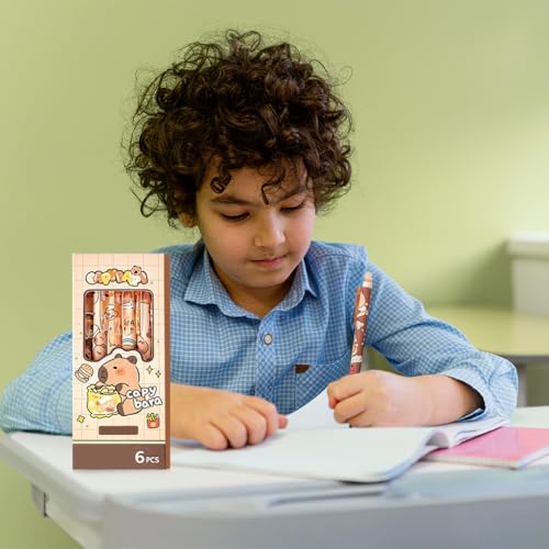 Climberty® 12PCS Erasable Gel Pens with Rubber Eraser Cap Blue Ink Cute Cartoon Capybara Student Writing Office Stationeries Gift Set