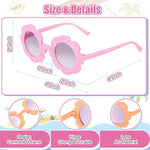 SNOWIE SOFT® 3Pcs Girls Sunglasses Kids Summer Sunglasses Round Flower Framed Sunglasses Outdoor UV Protection Beach Sunglasses for Kids 3-8 Years Old