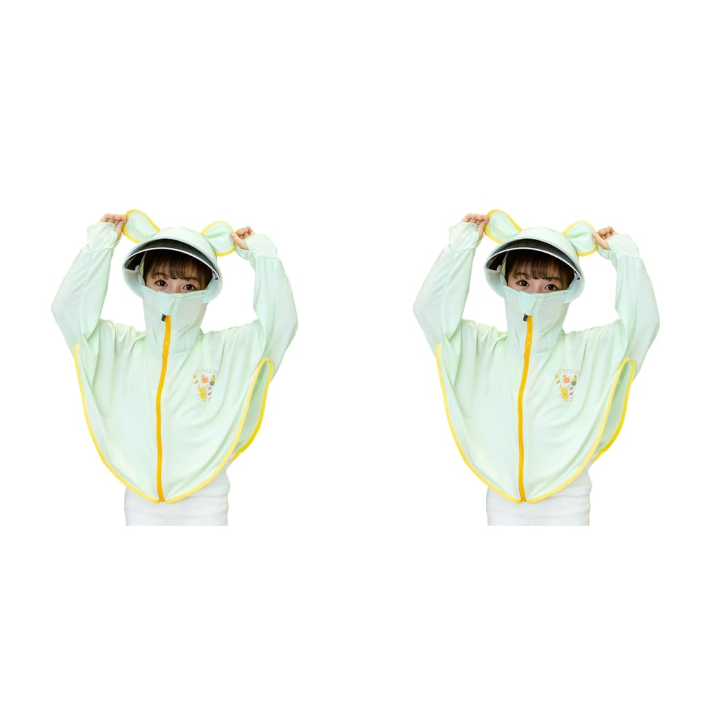 SNOWIE SOFT Sun Protection Jacket for Girls UPF 50+ with Breathable UV Fabric 2PCS Green