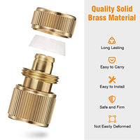 HASTHIP® 2 PCS Brass Hose Connector, Hose End Quick Connect Fitting, Pipe Connector, 1/2" Hose Pipe Quick Connector For Gardening, Home Watering,Car Washing