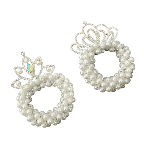 ZIBUYU® White pearl crystal crown hair clip