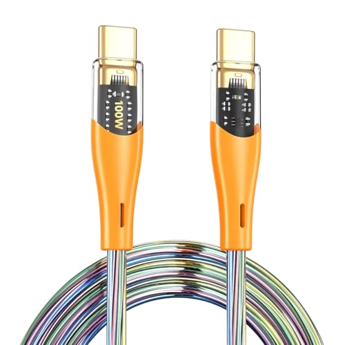 Verilux® 3.3ft USB C Charging Cable for iPhone 15 Type-C PD100W Fast Charging Cable USB C to USB C Cable Fashion USB C Cable with Indicator Universal USB C to USB C Cable for Phone, Tablet
