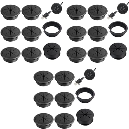 Serplex® 18PCS 2 Inch Desk Grommet Wire Cord Cable Hole Cover Flexible for Managing and Hiding Office PC