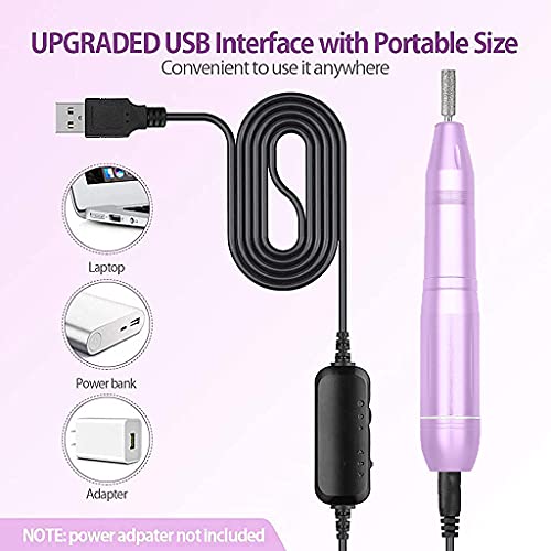 MAYCREATE® Nail Drill Machine Professional 20000rpm Adjustable Electric Filer with 44PCS Accessories Portable Manicure Pedicure Kit for Women Salon Acrylic Gels Callus Removal