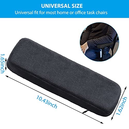 HASTHIP® Office Chair Armrest Pads, Sponge Soft Elbow Replacement Arm Support Pillow - Universal Chair Arm Covers for Elbows and Forearms Pressure Relief - Black-2pcs