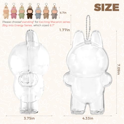 FANCYKU® Protective Cover for Plush Figure Doll Storage Transparent PVC Display Case 17cm Art Toys Accessories Dust-Proof for Dolls Not Doll 2PCS