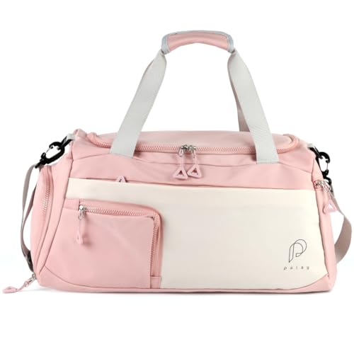 PALAY® Gym Bag Fashion Fitness Bag with Shoe Compartment Lightweight Duffle Bag Shoulder Bag Travel Bag Multifunctional Travel Bag Waterproof Day Pack Shoulder Bag Yoga Bag, Pink
