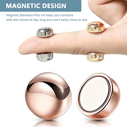 SANNIDHI® 4 Pairs Hijab Pins Round Hijab Magnetic Pins for Women Girls Multi-Use Pinless Magnet Pins for Hijab Muslim Scarf Saree Pins Clothing Button Clips