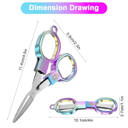 OFIFO® Folding Utility Scissors, 4.5 inch Pocket Scissor Carbon Steel Scissors Fishing Line Scissors Sewing Scissors Crafting Scissors