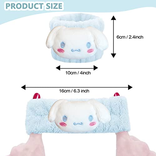 MAYCREATE® Spa Face Wash Wrist Band, Cute Cartoon Microfiber Wristband for Women Girls, Water Absorbent Sweat Bands Wrist Towel for Face Washing, Prevent Liquid from Spilling Down Arms (1 Pair)