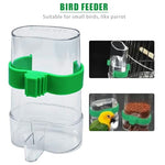 Qpets® Bird Feeder for Cage 2Pcs Bird Feeder Transparent Bird Feeder for Dry Food or Water Universal External Bird Feeder for Cage Large Capacity Bird Feeder for Parakeet