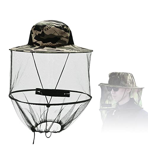 Proberos® Sun Hat for Men Women with Detachable Mesh Face Cover, Multi-Function Wide Brim Summer Sun Cap with Mosquito Proof Net Bucket, Foldable Bucket Hat for Fishing, Farming, Beekeeper Pick Honey