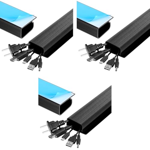 Serplex® 6PCS Cable Management Under Desk 15.7 Inch Self-Adhesive Organizer No Drilling Tray Channel Rail