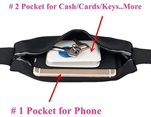 GUSTAVE Belt Bag for Running featuring TPU Touch Screen Window and Lycra Fabric | Fits Phone up to 7 in