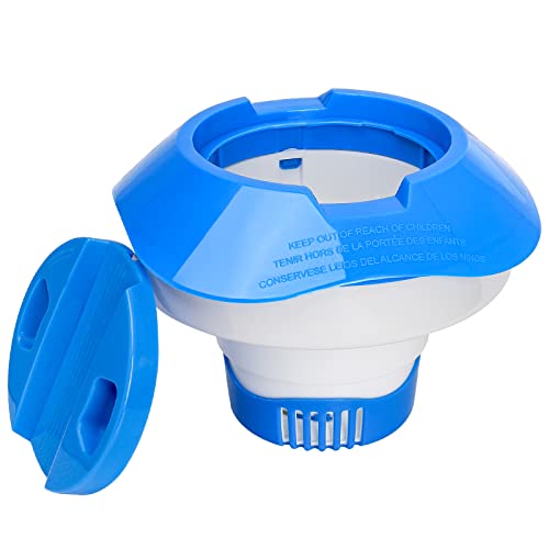 HASTHIP 8 Inch Pool Chlorine Floater with Lid Plastic Chlorine Tablets Dispenser Slowly Dissolving Swimming Pool Chlorine Floater