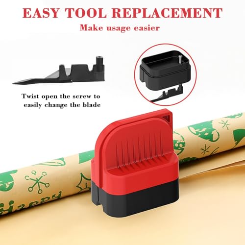 OFIFO® Wrapping Paper Cutter with Wheels | Straight Line Gift Wrap Cutter for Birthday and Christmas, Fits Various Rolls and Papers-Multicolor