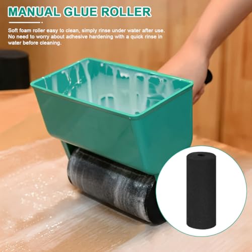 Serplex® 460ml 9 inch Manual Glue Applicator Roller Portable Application Tool with 2 Foam Wheels Handheld Adhesive for Carpenter Woodworking DIY Coating 3PCS