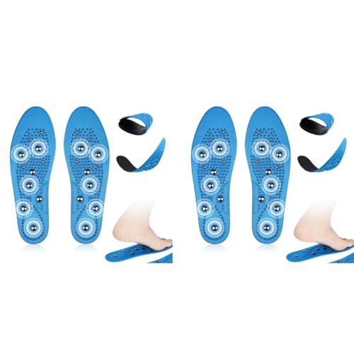 HANNEA® 1 Pair Acupressure Shoe Sole Breathable Magnet Nubs Massager Insoles for Men Women Stimulate Blood Circulation Relieve Tension Tools Kit S EU 35-40 2PCS