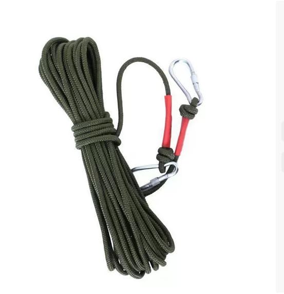 HASTHIP® Clothes Drying Rope - 10M Heavy Duty Polyester Cloth Drying Rope with Hook 10mm Steel Core Clotheslines Wire for Clothes Dry -Army Green