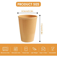 Supvox® 4Pcs Cups Mugs, Reusable Wheat-Straw Drinking Cups, Lightweight & Eco-Friendly, 350 ML Each, Microwave and Dishwasher Safe, Coffee, Tea, Water, Milk, Juice Cup, Stackable Travel Cup