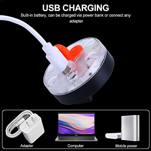 ELEPHANTBOAT Bike Light for Outdoor Riding with 6pcs LED Beads and 97mm Rubber Belt | USB Rechargeable Waterproof Signal Lamp