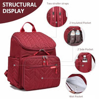 PATPAT® Motherly Diaper Bag Backpack Travel Large Capacity Motherly Bag Backpack Baby Bottle Insulation Bag Fashion Red Mommy Diaper Bag Backpack for Travel