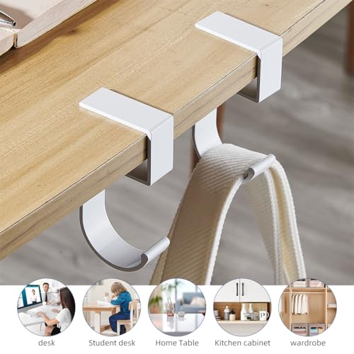 Serplex® 6PCS Desk Hook Aluminum Alloy Underdesk Nail-Free Cabinet Shelf Cupboard Hanging for Bag Headphone Backpack 10Kg Loading Capacity Per Hook