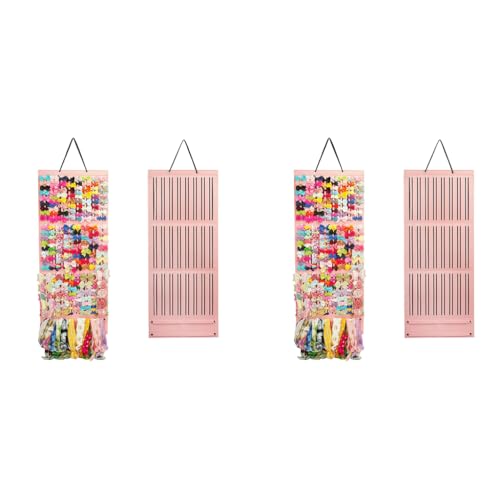 HASTHIP® Hair Accessories Organizer for Girls Bow Hair Clip Storage Hairband Organizer for Girls 3-Layer Large Capacity Wall Hanging Bows Holder Displaying Rack Baby Kids Women X 2