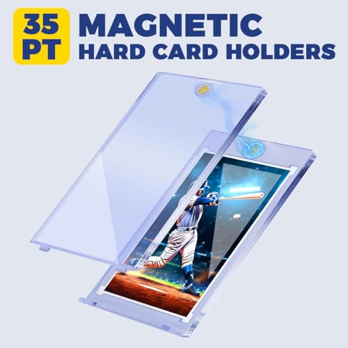 PATPAT® 10PCS Card Holders for Trading Cards 35 pt Hard Sleeves Case Fit for MTG Standard Sports Baseball Cards Toploaders