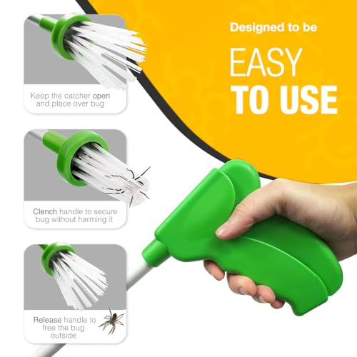 HASTHIP® Bug Trap Catcher Long Handle Easy Bugs Catcher Insects Catcher Tool for Spider, Cockroach, Mantis