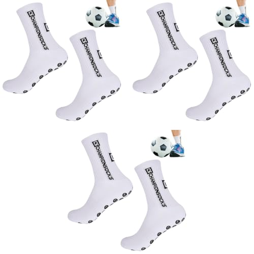 Proberos® Anti-Slip Football Grip Socks Soccer Non Slip Rubber Thicken for Men Badminton Running Gym Indoor Training 3 PCS