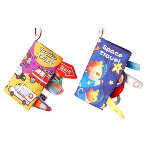 SNOWIE SOFT® 2Pcs Cloth Books for Babies 0-3 Years, Sensory Books for Babies 6-12 Months
