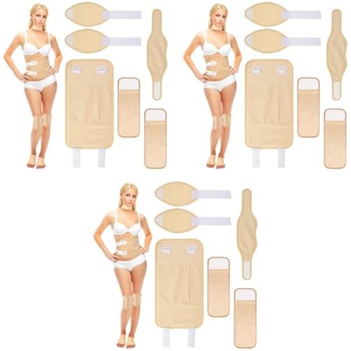 HANNEA® 18PCS Castor Oil Pack Wrap Organic Cotton for Liver Detox Stomach Neck Knee and Foot Reusable Pads Kit Hot Cold Compress with Adjustable Elastic Strap
