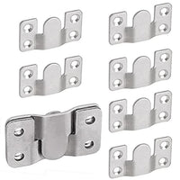 HASTHIP® 4 Pairs Stainsteel Steel Flush Mount Bracket, Interlocking Furniture Connector, Flush Mounting Clamp for Large Picture Display Art Gallery Wall Mount Hardware, 2 inches (Without Screws)