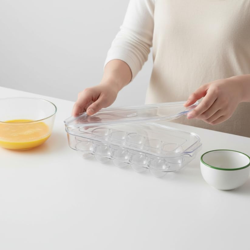 ZIBUYU KitchenCraft Egg Holder for Fridge Storage with Clear Plastic Design | Kitchen Organizer