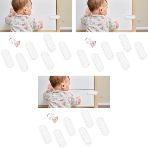 SNOWIE SOFT® 18PCS Drawer Lock Baby Safety Cabinet Latch Designed Rotatable Fridge Child Proof Self Adhesive Proofing Wardrobe Cupboard Door