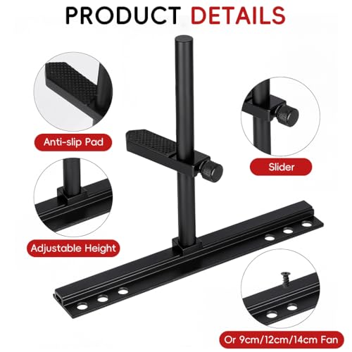 ZORBES® GPU Support Bracket, Adjustable Graphics Card Holder with Base, Vertical Pole, and Level, Anti-Sag Aluminum Alloy Mount with Screws for Heavy GPUs