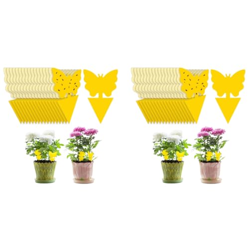 HASTHIP® 30 PCS Fruit Fly Trap for Home Yellow Sticky Trap for Flower Pot Strong Adhesive Pre-glued Bug Traps for Planter Flower Pots