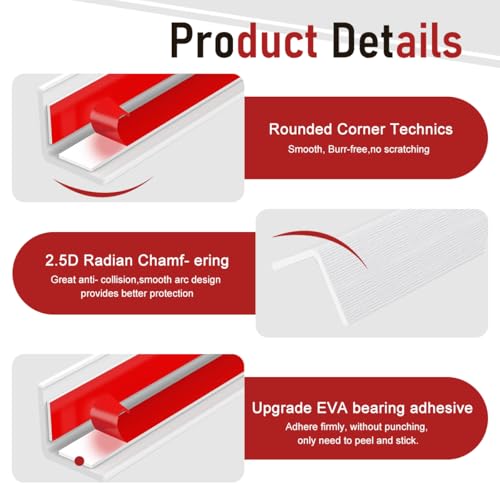 SNOWIE SOFT® 3.94Ft Wall Corner Protector for Baby Proofing Edge Guards Protector Collision-Proof Guard Strip for Table Door Frame Window Cabinet Safety Products Home 2PCS